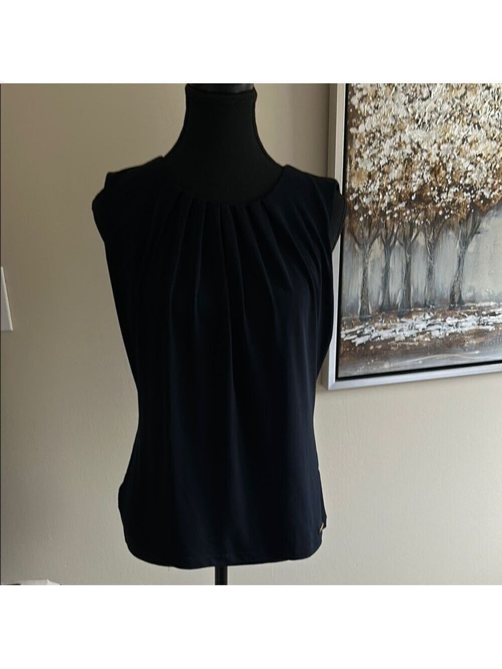 Elegant Black Sleeveless Top from Calvin Klein